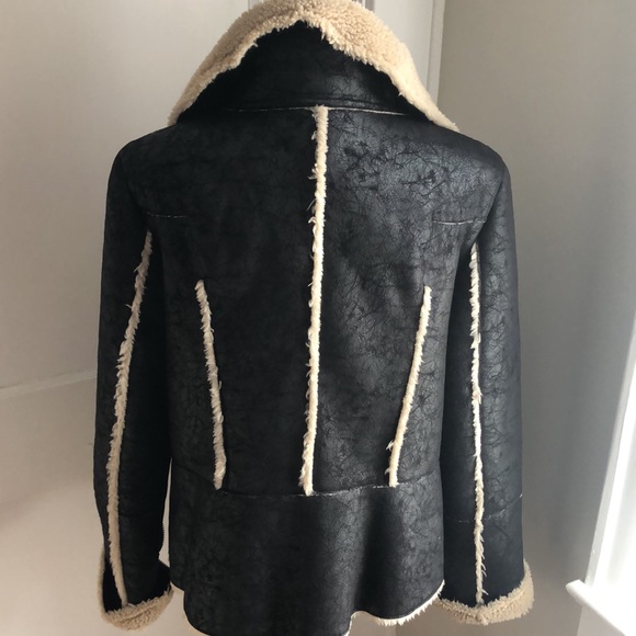 Velvet by Graham & Spencer Faux Fur lined & Faux Suede Aviator Jacket EUC Sz. XL - Picture 7 of 8